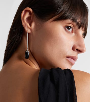Long Dripping Stone sterling silver drop earrings with onyxes | Sophie Buhai