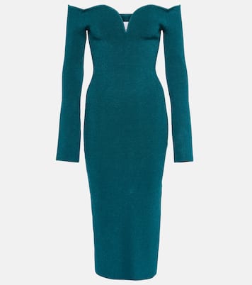 Robe midi Grace à encolure bardot | Galvan