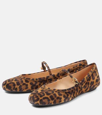 Carla leopard-print suede ballet flats | Gianvito Rossi