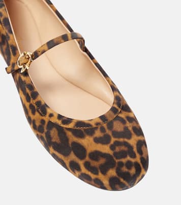 Carla leopard-print suede ballet flats | Gianvito Rossi