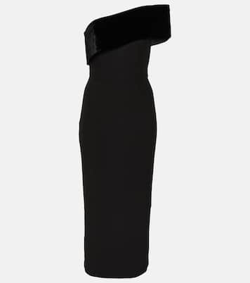 Asymmetric crêpe midi dress | Roland Mouret