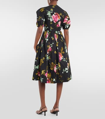 Vestido midi de faya de algodón floral | Erdem