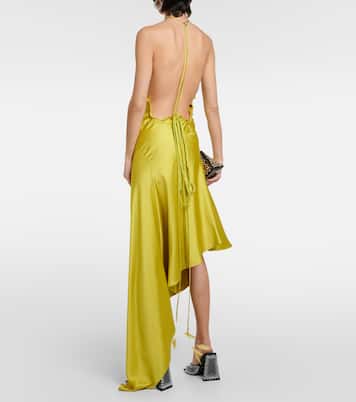Robe aus Satin mit Federn | The Attico