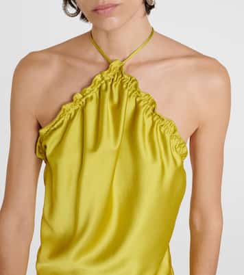 Robe aus Satin mit Federn | The Attico