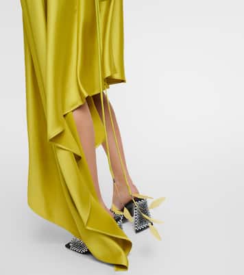 Robe aus Satin mit Federn | The Attico