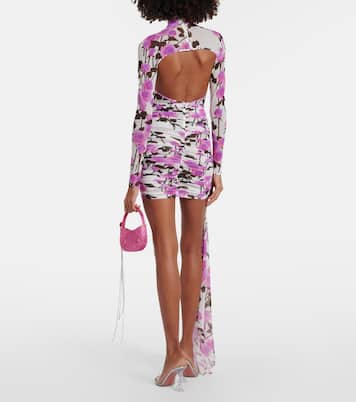 Vestido corto fruncido floral | David Koma