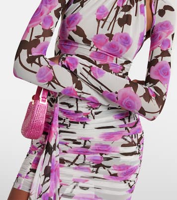 Vestido corto fruncido floral | David Koma