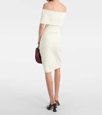 Robe midi à encolure bardot | Bottega Veneta