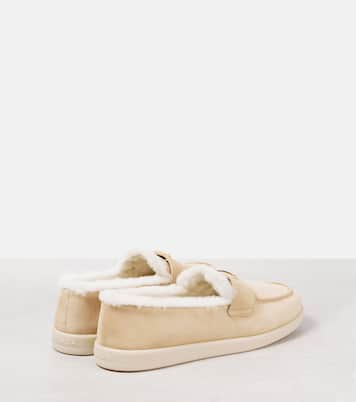 Shearling-lined suede loafers | Prada