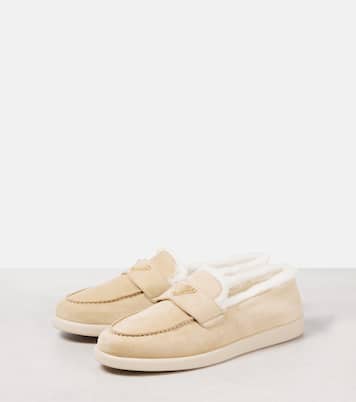 Shearling-lined suede loafers | Prada