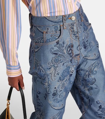 جينز جاكار واسع بتطريز البازيلي | Etro