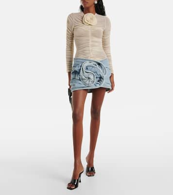 Mini-jupe en jean à fleur | Magda Butrym