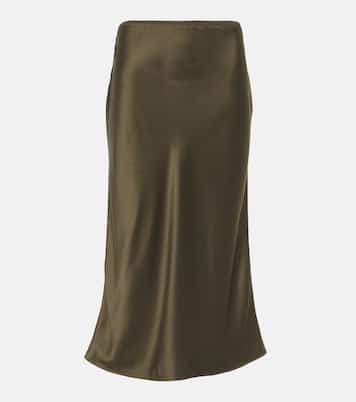 Jupe midi Isaak en satin de soie | Joseph