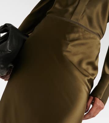 Jupe midi Isaak en satin de soie | Joseph