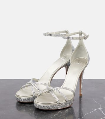 Eveninglam 115 embellished satin sandals | Valentino Garavani