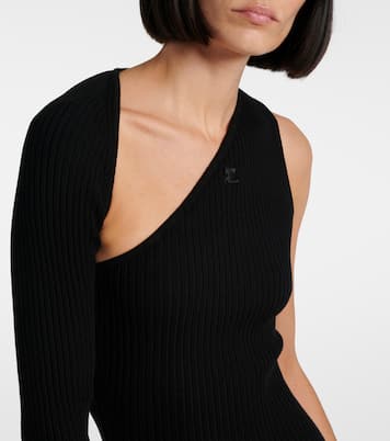Abito midi asimmetrico in maglia a coste | Courrèges