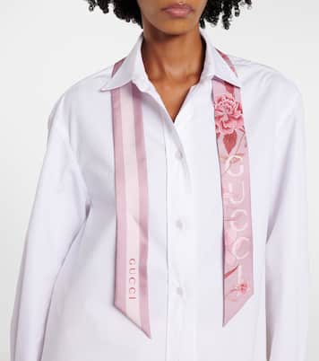 Foulard in seta con stampa floreale | Gucci
