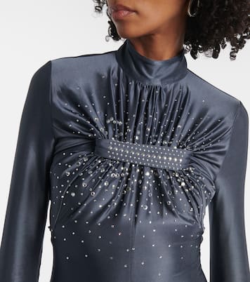 Vestido de fiesta fruncido de jersey adornado | Rabanne