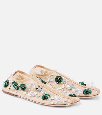 Embla embellished mesh ballet flats | Christopher Esber