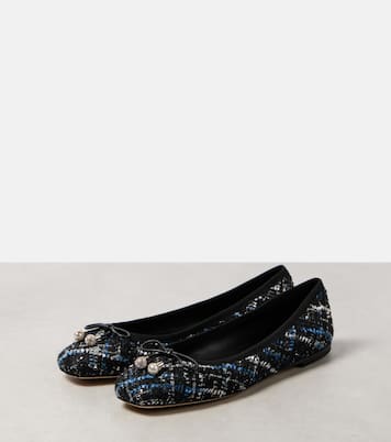 Elme tweed ballet flats | Jimmy Choo