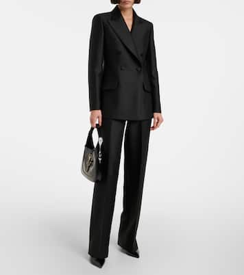 Pantaloni regular in gabardine di lana e seta | Gucci
