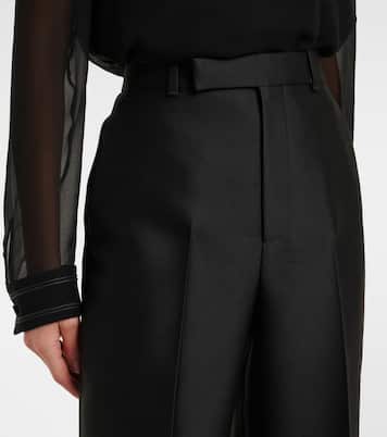 Pantaloni regular in gabardine di lana e seta | Gucci