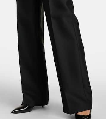 Pantaloni regular in gabardine di lana e seta | Gucci