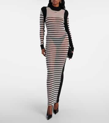 Abito lungo Mariniere in mesh a righe | Jean Paul Gaultier