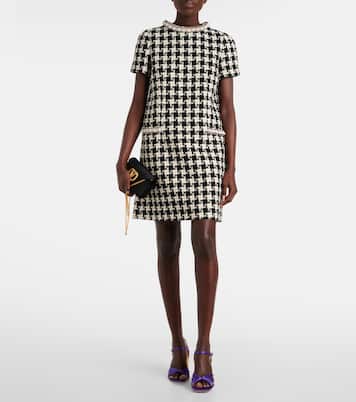Vestido corto de tweed adornado | Valentino