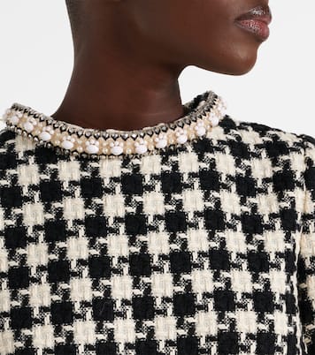 Vestido corto de tweed adornado | Valentino