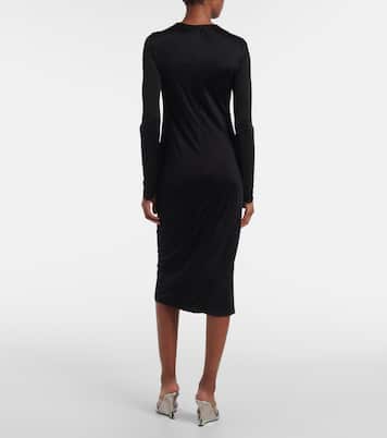 Abito midi Safety Pin in jersey | Versace