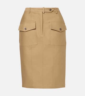 Falda midi de tricotina de mezcla de algodón | Tom Ford