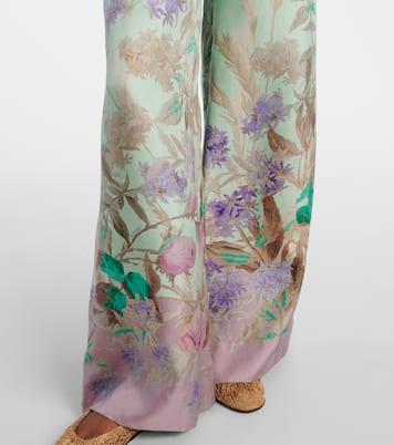 Pantalon ample en soie à fleurs | La DoubleJ