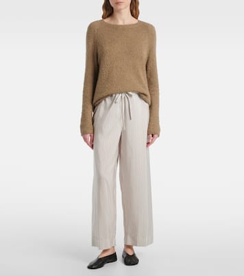 Pantalones anchos Yayah de seda a rayas | The Row