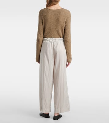 Pantalones anchos Yayah de seda a rayas | The Row
