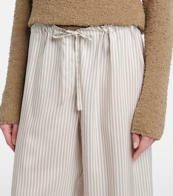 Pantalones anchos Yayah de seda a rayas | The Row