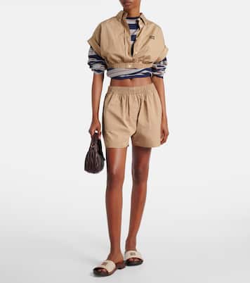 Top raccourci en coton à logo | Miu Miu