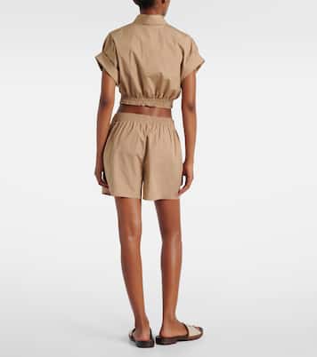 Top raccourci en coton à logo | Miu Miu