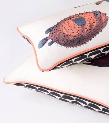 Coussin Pesce Balestra imprimé en soie | Fornasetti