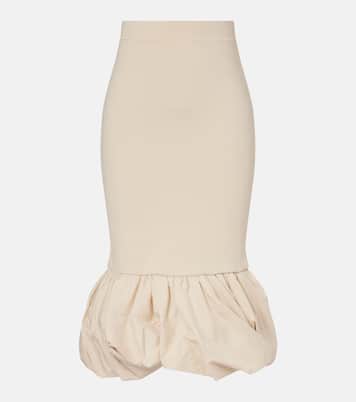 Camille ruffled linen-blend midi skirt | Simkhai