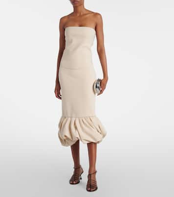 Camille ruffled linen-blend midi skirt | Simkhai