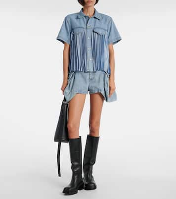 Camisa de denim plisada | Sacai