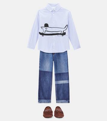 x Euan Roberts - Camicia in popeline | Gucci Kids