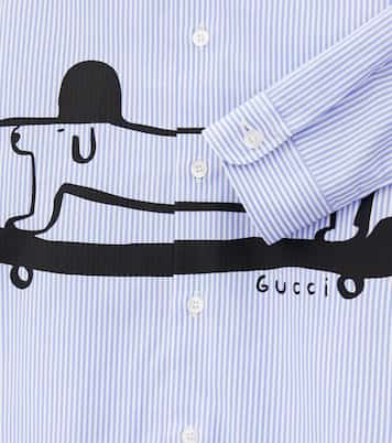 X Euan Roberts Bedrucktes Hemd aus Baumwollpopeline | Gucci Kids