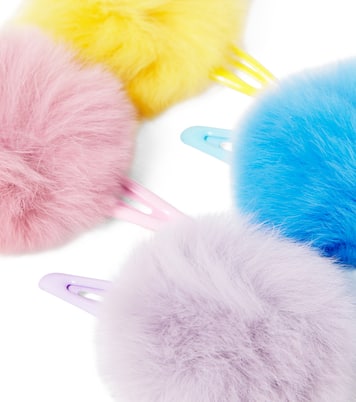 Set aus vier Haarspangen aus Faux Fur | Monnalisa