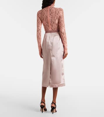 Bow-detail satin midi skirt | Valentino