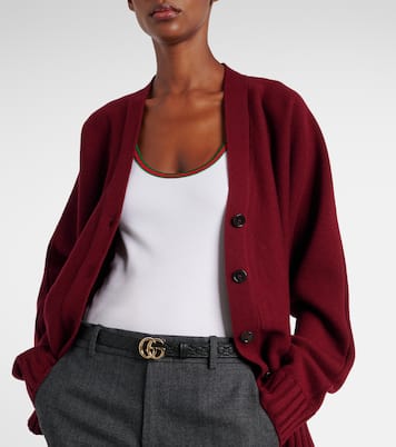 Cinturón reversible de piel con GG | Gucci