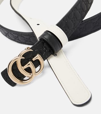 Cinturón reversible de piel con GG | Gucci