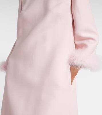 Midikleid aus Crêpe Couture mit Federn | Valentino