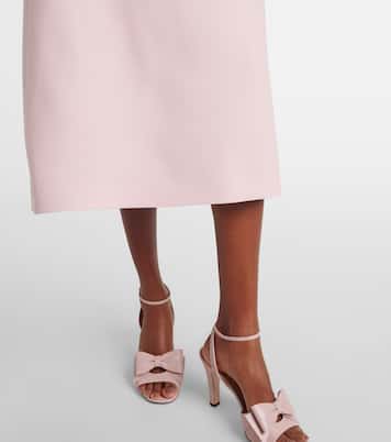 Midikleid aus Crêpe Couture mit Federn | Valentino